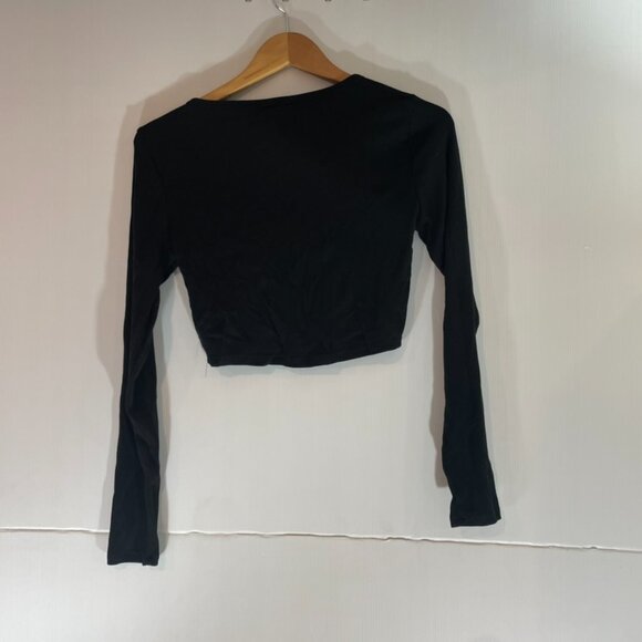 Garage Women's Black Cut Out Rhinestone Crop Top-Sz L- NEW - Picture 2 of 3